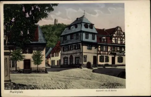 Künstler Ak Martin, E., Stromberg im Hunsrück, Marktplatz