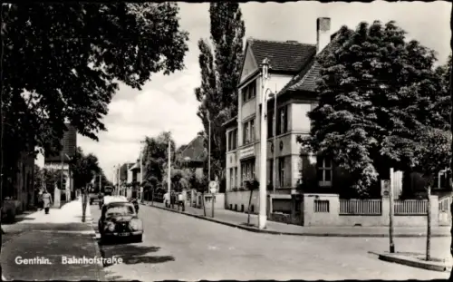 Ak Genthin am Elbe Havel Kanal, Bahnhofstraße