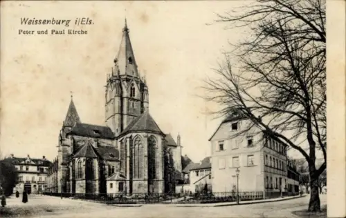 Ak Wissembourg Weißenburg Elsass Bas Rhin, Peter und Paul-Kirche
