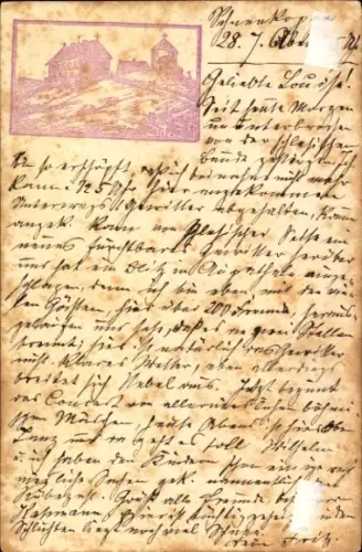 Ganzsachen Vorläufer Malá Úpa Kleinaupa Riesengebirge Region Königgrätz, Schneekoppe, Kapelle