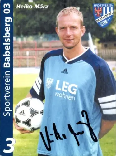 Autogrammkarte Fußballer Heiko März, SV Babelsberg, Autogramm