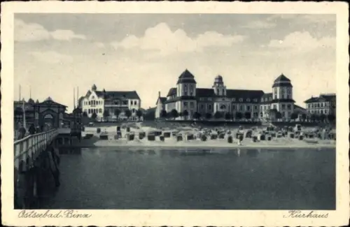 Ak Ostseebad Binz auf Rügen,  Kurhaus, Strandkörbe, Meer