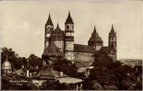 Ak Worms am Rhein, Worms a. Rhein, Dom,  Architektur, 