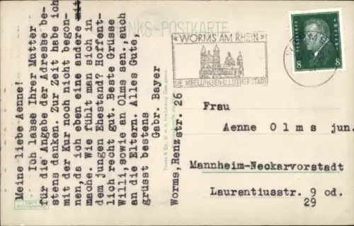 Ak Worms am Rhein, Worms a. Rhein, Dom,  Architektur, 