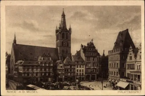 Ak Trier an der Mosel, TRIER A. D. MOSEL, HAUPTMARKT,  Gebäude, Stadtansicht