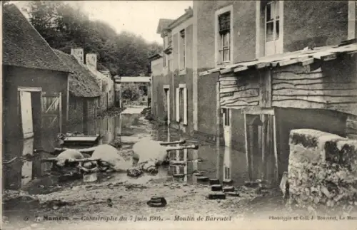 Ak Mamers Sarthe, Catastrophe du 7 juin 1904, Moulin de Barrutel