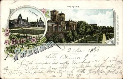 Litho Potsdam, Communs, Blick zur Orangerie