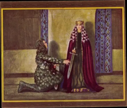 Sammelbild Das Nibelungen-Lied, IV. Fries, Wie Frau Kriemhilde zu den Hunnen kam, Rüdiger