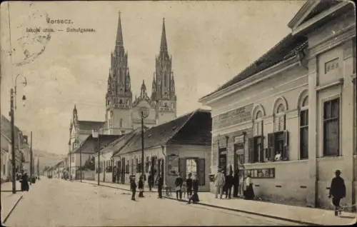 Ak Versecz Vršac Werschetz Serbien, Schulgasse