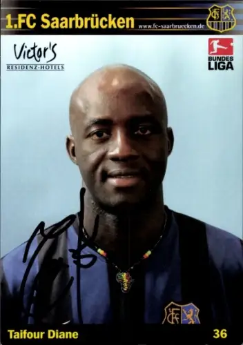 Autogrammkarte Fußballer Taifour Diane, 1. FC Saarbrücken, Autogramm