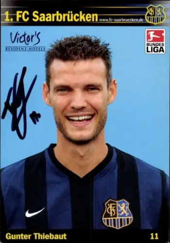 Autogrammkarte Fußballer Gunter Thiebaut, 1. FC Saarbrücken, Autogramm