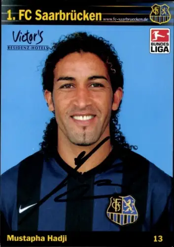 Autogrammkarte Fußballer Mustapha Hadji, 1. FC Saarbrücken, Autogramm