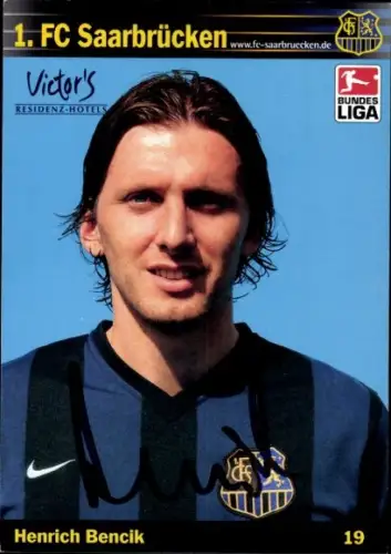 Autogrammkarte Fußballer Henrich Bencik, 1. FC Saarbrücken, Autogramm
