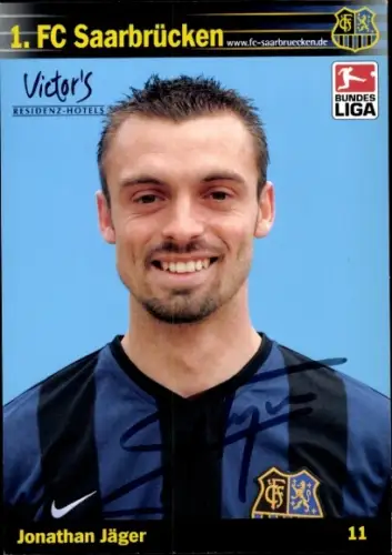 Autogrammkarte Fußballer Jonathan Jäger, 1. FC Saarbrücken, Autogramm