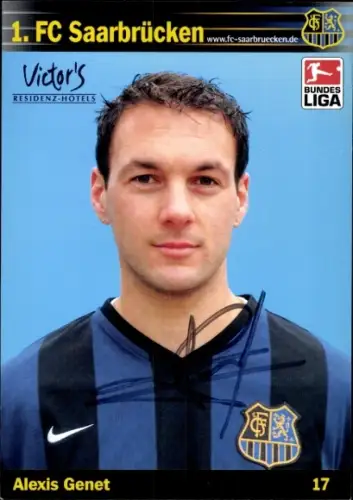 Autogrammkarte Fußballer Alexis Genet, 1. FC Saarbrücken, Autogramm