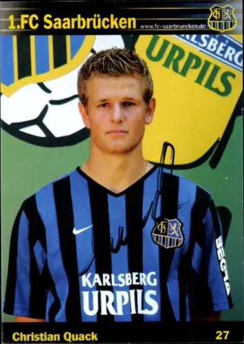 Autogrammkarte Fußballer Christian Quack, 1. FC Saarbrücken, Autogramm