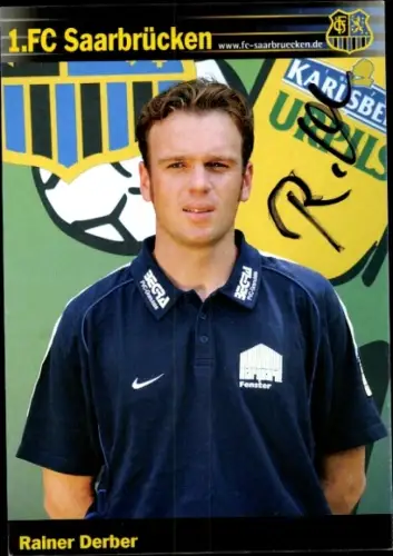 Autogrammkarte Fußballer Rainer Derber, 1. FC Saarbrücken, Autogramm