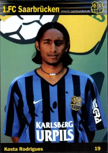 Autogrammkarte Fußballer Kosta Rodrigues, 1. FC Saarbrücken, Autogramm