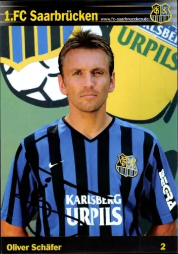 Autogrammkarte Fußballer Oliver Schäfer, 1. FC Saarbrücken, Autogramm