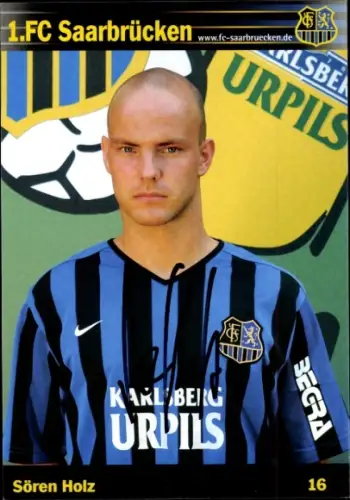 Autogrammkarte Fußballer Sören Holz, 1. FC Saarbrücken, Autogramm