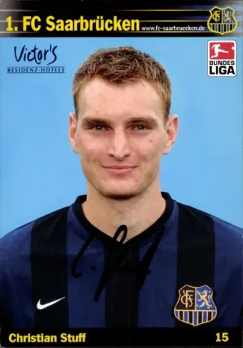 Autogrammkarte Fußballer Christian Stuff, 1. FC Saarbrücken, Autogramm