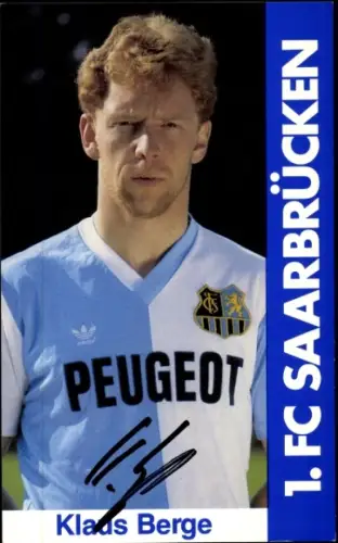 Autogrammkarte Fußballer Klaus Berge, 1. FC Saarbrücken, Autogramm