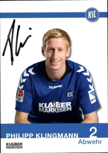 Autogrammkarte Fußballer Philipp Klingmann, Karlsruher SC, Autogramm