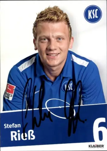 Autogrammkarte Fußballer Stefan Rieß, Karlsruher SC, Autogramm
