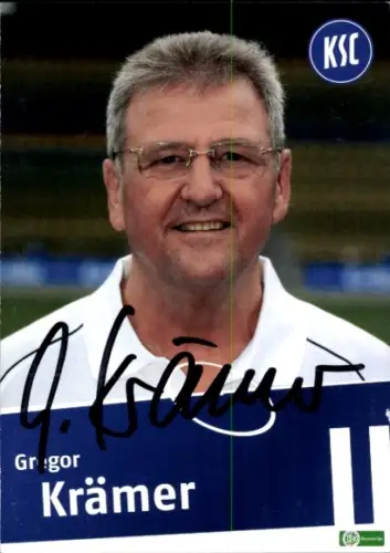 Autogrammkarte Teambetreuer Gregor Krämer, Karlsruher SC, Autogramm