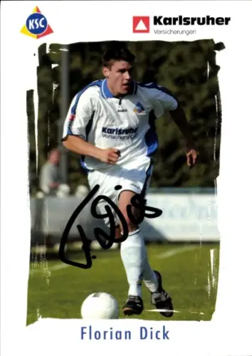 Autogrammkarte Fußballer Florian Dick, Karlsruher SC, Autogramm