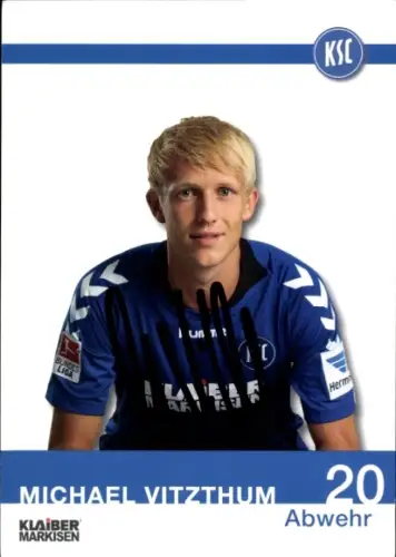 Autogrammkarte Fußballer Michael Vitzthum, Karlsruher SC, Autogramm