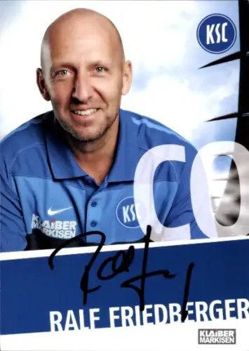 Autogrammkarte Co Trainer Ralf Friedberger, Karlsruher SC, Autogramm