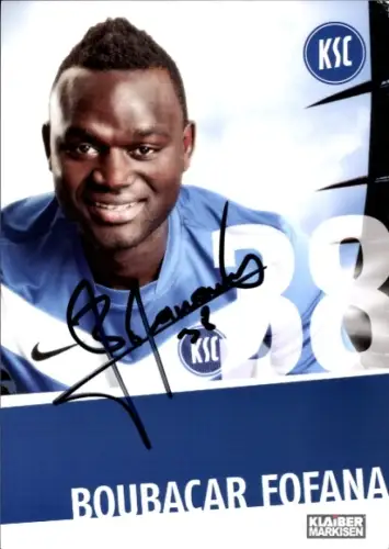 Autogrammkarte Fußballer Boubacar Fofana, Karlsruher SC, Autogramm