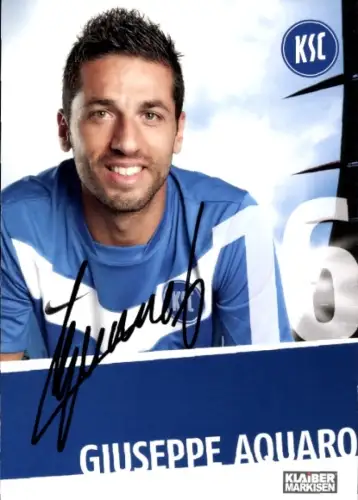 Autogrammkarte Fußballer Giuseppe Aquaro, Karlsruher SC, Autogramm