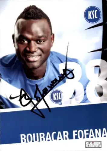 Autogrammkarte Fußballer Boubacar Fofana, Karlsruher SC, Autogramm