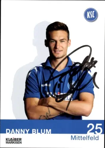 Autogrammkarte Fußballer Danny Blum, Karlsruher SC, Autogramm