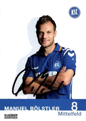 Autogrammkarte Fußballer Manuel Bölstler, Karlsruher SC, Autogramm