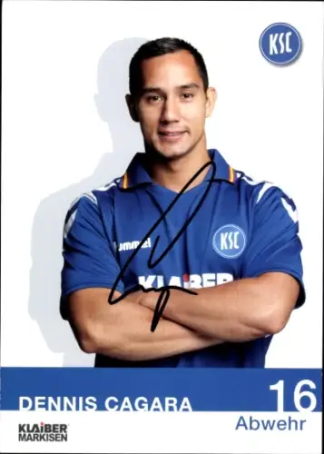 Autogrammkarte Fußballer Dennis Cagara, Karlsruher SC, Autogramm