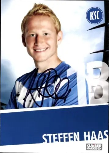 Autogrammkarte Fußballer Steffen Haas, Karlsruher SC, Autogramm