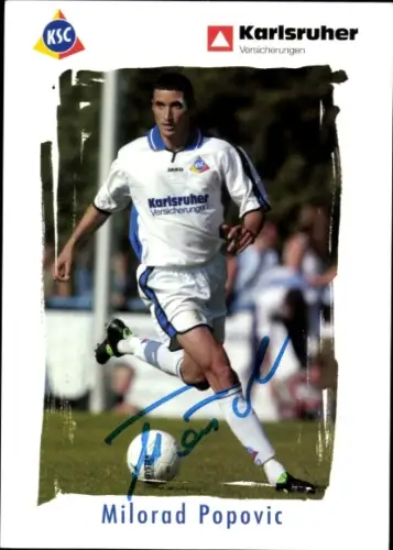 Autogrammkarte Fußballer Milorad Popovic, Karlsruher SC, Autogramm