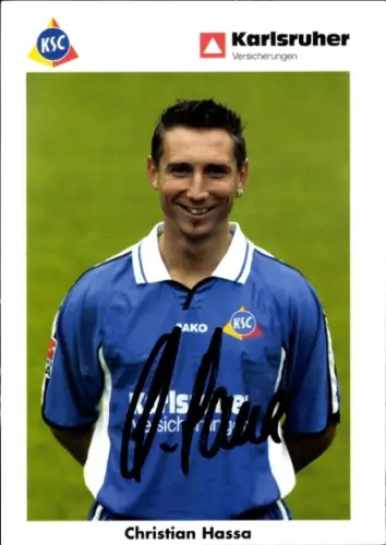 Autogrammkarte Fußballer Christian Hassa, Karlsruher SC, Autogramm