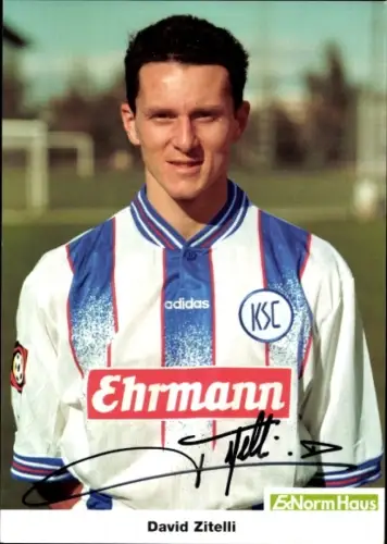 Autogrammkarte Fußballer David Zitelli, Karlsruher SC, Autogramm
