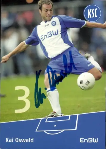 Autogrammkarte Fußballer Kai Oswald, Karlsruher SC, Autogramm