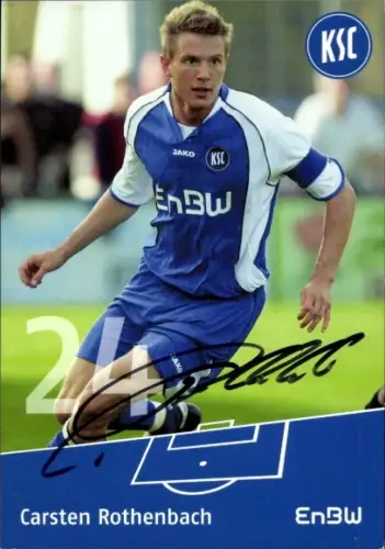 Autogrammkarte Fußballer Carsten Rothenbach, Karlsruher SC, Autogramm