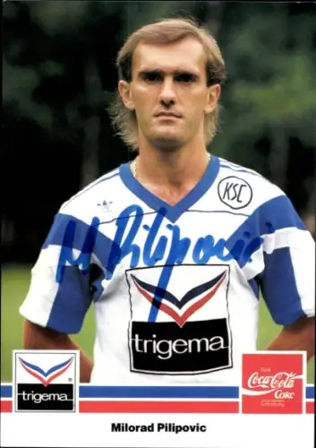 Autogrammkarte Fußballer Milorad Pilipovic, Karlsruher SC, Autogramm