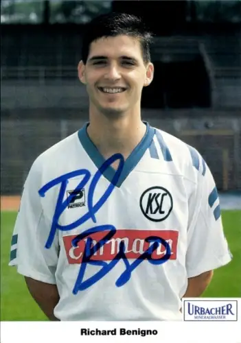 Autogrammkarte Fußballer Richard Benigno, Karlsruher SC, Autogramm