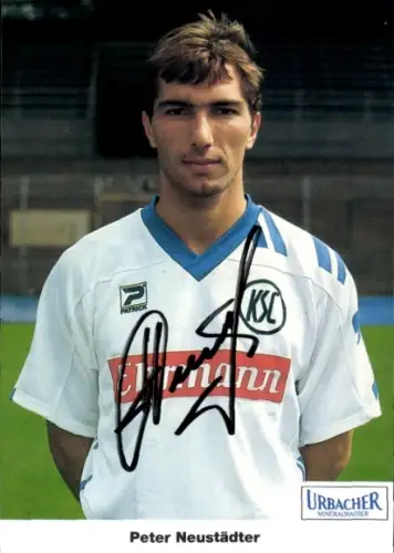 Autogrammkarte Fußballer Peter Neustädter, Karlsruher SC, Autogramm