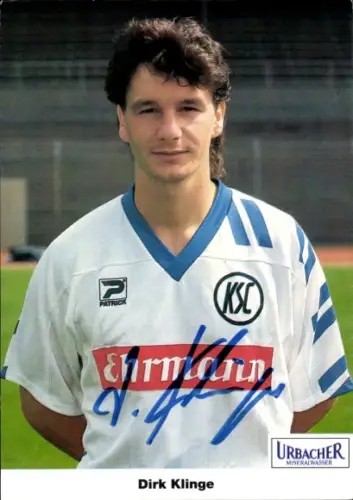 Autogrammkarte Fußballer Dirk Klinge, Karlsruher SC, Autogramm