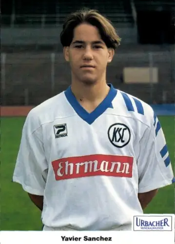 Autogrammkarte Fußballer Yavier Sanchez, Karlsruher SC, Autogramm