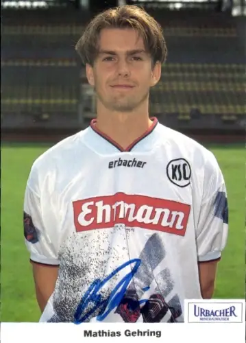 Autogrammkarte Fußballer Matthias Gehring, Karlsruher SC, Autogramm